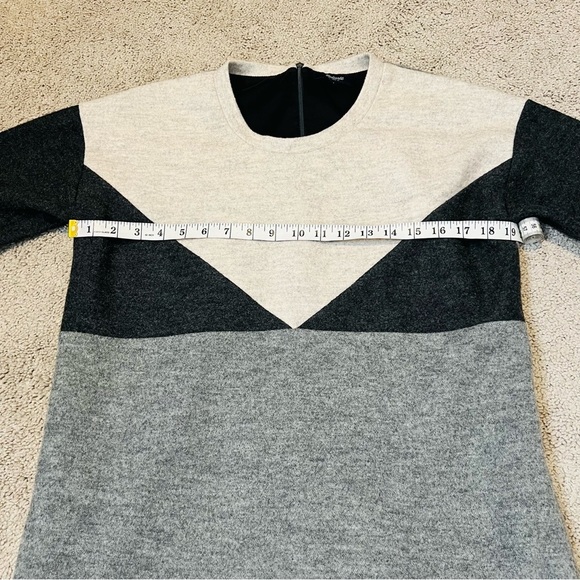 Madewell Geo Tilt Color Block Wool-Blend Long-Sleeve Dress. Size Medium. - Picture 11 of 13